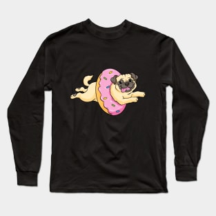 Dog with Sprinkles and Donat Long Sleeve T-Shirt